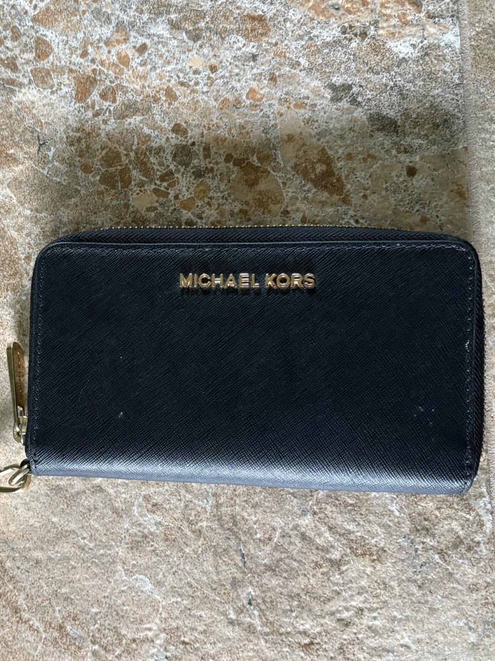 Michael Kors Black & Gold Wristlet Wallet